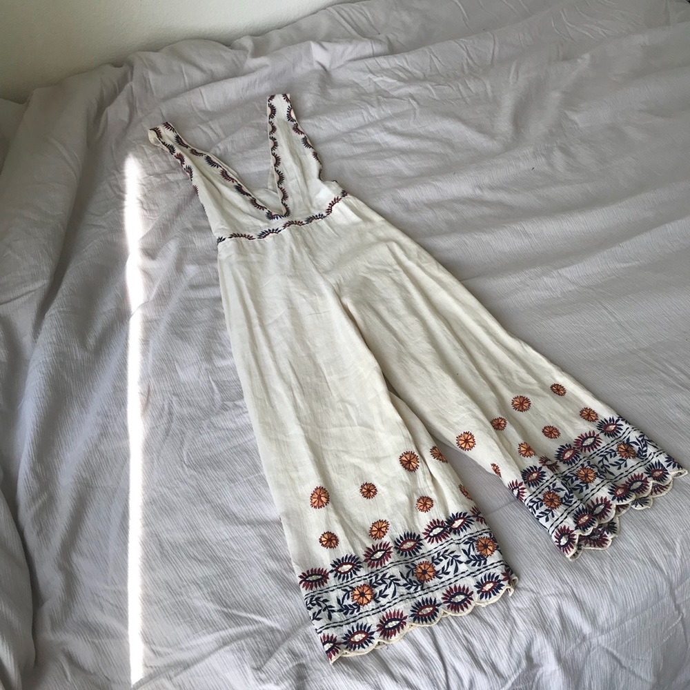 Free people Embroidered jumpsuit